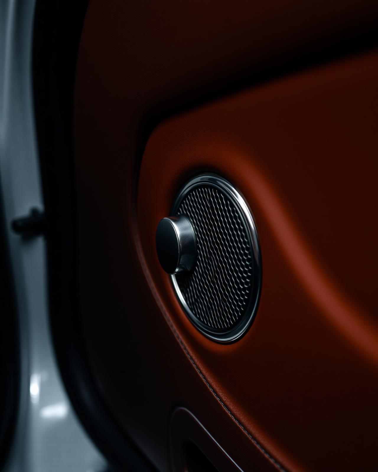Detail van speaker in autodeur